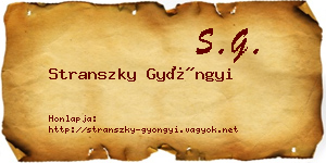 Stranszky Gyöngyi névjegykártya