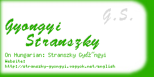 gyongyi stranszky business card